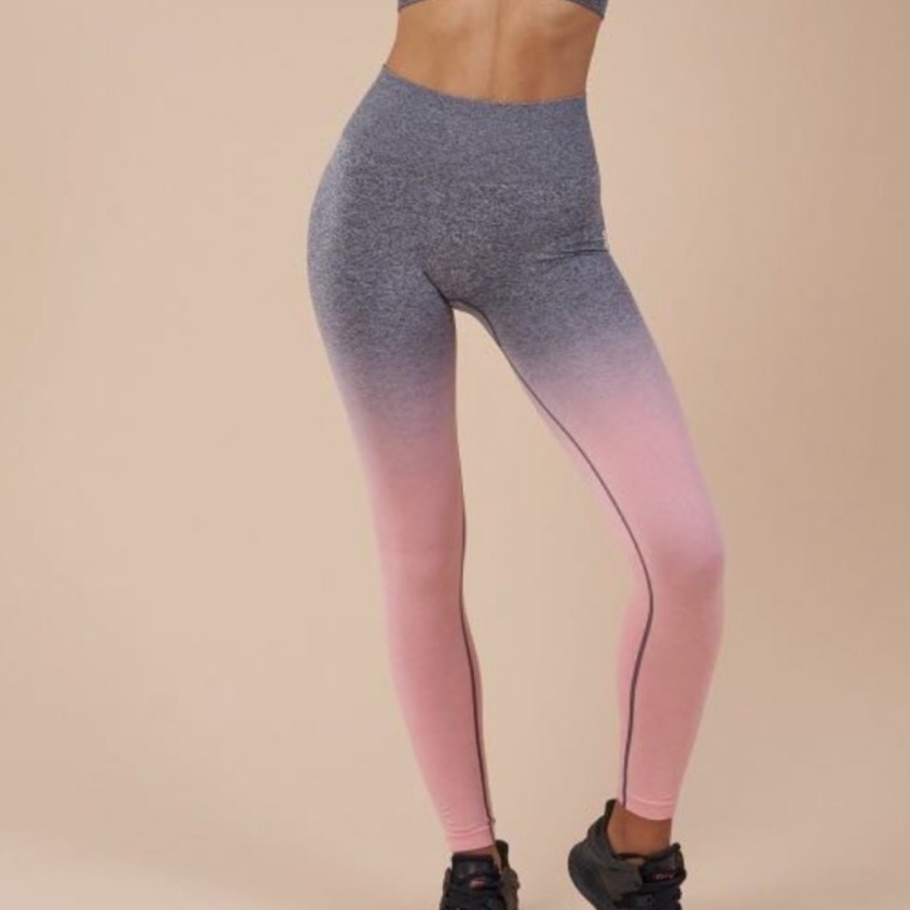 Original GymShark Brand Ombré Leggings pink/gray